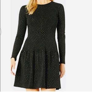 MICHAEL KORS GOLD POLKA DOTS DRESS SIZE M.